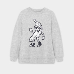 Женский свитшот oversize без начеса хлопок Банановый человечек
