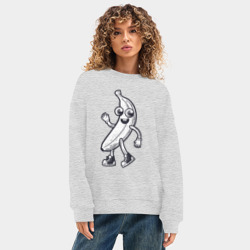 Женский свитшот oversize без начеса хлопок Банановый человечек - фото 2