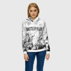 Женская толстовка 3D Battlefield white graphite - фото 2