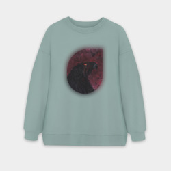 Женский свитшот oversize без начеса хлопок Орёл со шрамом