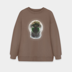 Женский свитшот oversize без начеса хлопок Ведьма из леса 