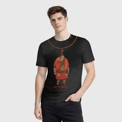 Мужская футболка 3D с принтом Ведьмак: кровавый барон черешня мем, фото на моделе #1