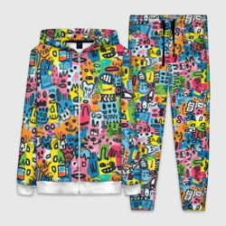 Женский костюм 3D Весёлые лица абстрактные