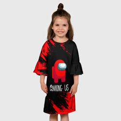 Детское платье 3D Among us winter steel - фото 2