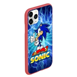 Чехол для iPhone 11 Pro Max матовый Соник синий еж - фото 2