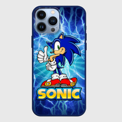 Чехол для iPhone 13 Pro Max Соник синий еж