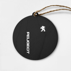 Деревянная игрушка круг Peugeot logo white