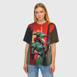 Женская футболка oversize 3D Винтажная девушка чумной доктор - фото 2