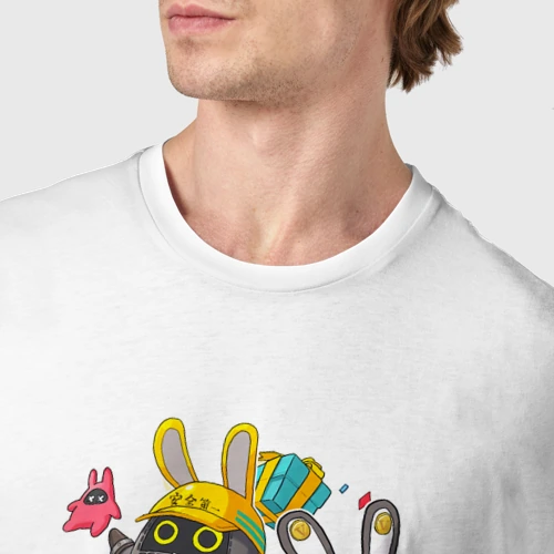 Мужская футболка хлопок с принтом Кролики из Zenless zone zero, фото #4