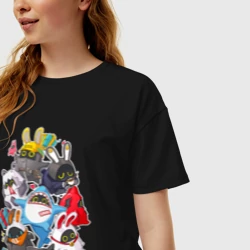 Женская футболка хлопок Oversize Кролики из Zenless zone zero - фото 2