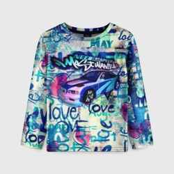 Детский лонгслив 3D NFS Most Wanted graffitti