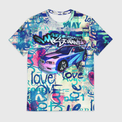Мужская футболка 3D NFS Most Wanted graffitti