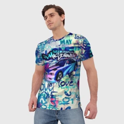 Мужская футболка 3D NFS Most Wanted graffitti - фото 2