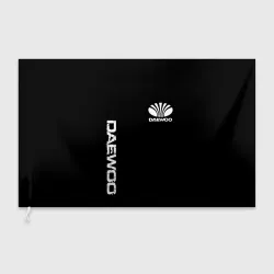 Флаг 3D Daewoo logo white