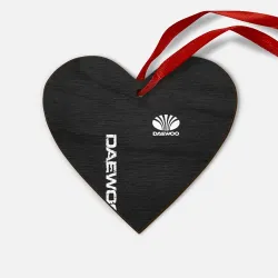 Деревянная игрушка Сердце Daewoo logo white