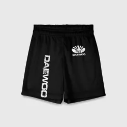 Детские спортивные шорты 3D Daewoo logo white
