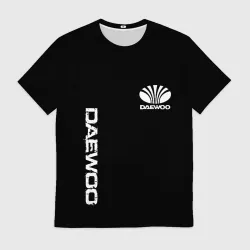 Мужская футболка 3D Daewoo logo white