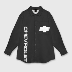 Женская рубашка oversize 3D Chevrolet white logo auto