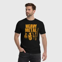 Мужская футболка хлопок Heavy metal - медные духовые мем музыкантов - фото 2