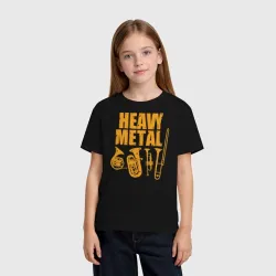 Детская футболка хлопок Heavy metal - медные духовые мем музыкантов - фото 2