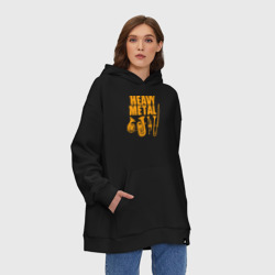 Худи SuperOversize хлопок Heavy metal - медные духовые мем музыкантов - фото 2