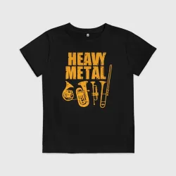 Детская футболка хлопок Heavy metal - медные духовые мем музыкантов