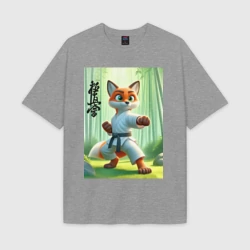Женская футболка Oversize хлопок texturе Kyokushin karate - fox