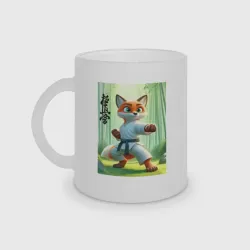 Кружка матовая стеклянная Kyokushin karate - fox