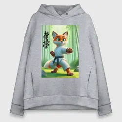 Женское худи Oversize хлопок Kyokushin karate - fox