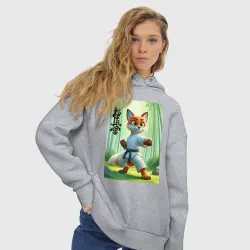 Женское худи Oversize хлопок Kyokushin karate - fox - фото 2