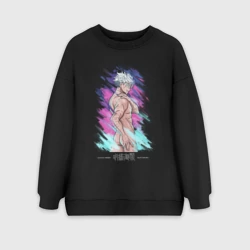 Женский свитшот oversize без начеса хлопок Сатору Годжо Бесконечность