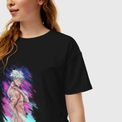 Женская футболка хлопок Oversize Сатору Годжо Бесконечность - фото 2