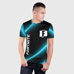 Мужская футболка 3D Slim Fortnite неоновые лампы - фото 2