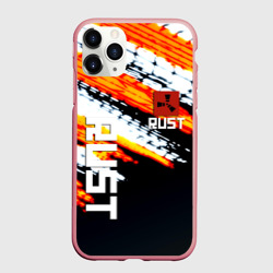 Чехол для iPhone 11 Pro Max матовый RUST краски текстура абстрактная