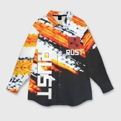 Женская рубашка oversize 3D RUST краски текстура абстрактная