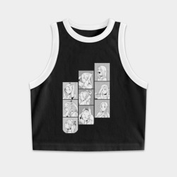 Женская укороченная майка-топ хлопок Dungeon Meshi - Marcille cute collage