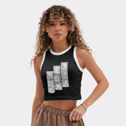 Женская укороченная майка-топ хлопок Dungeon Meshi - Marcille cute collage - фото 2