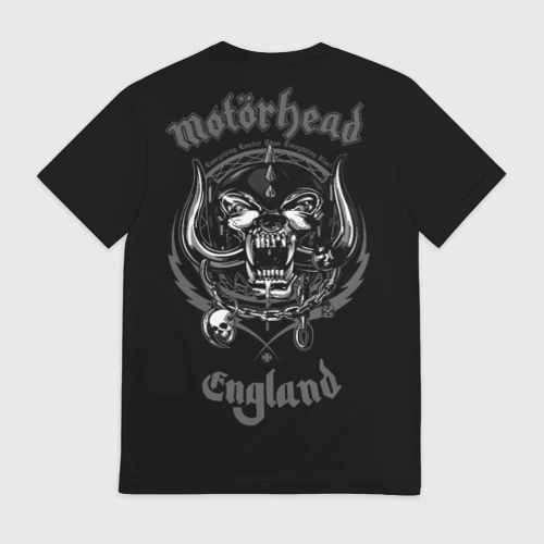 Мужская футболка 3D с принтом Motorhead - Ian Kilmister whiskey, вид сзади #1