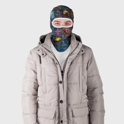 Балаклава 3D Цветочки на пэчворк дениме - фото 2