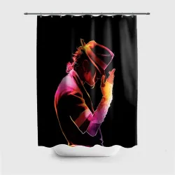 Штора 3D для ванной Michael Jackson in the hat