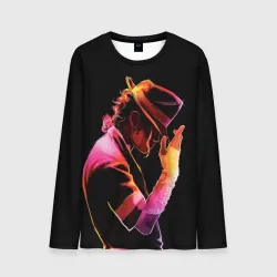 Мужской лонгслив 3D Michael Jackson in the hat