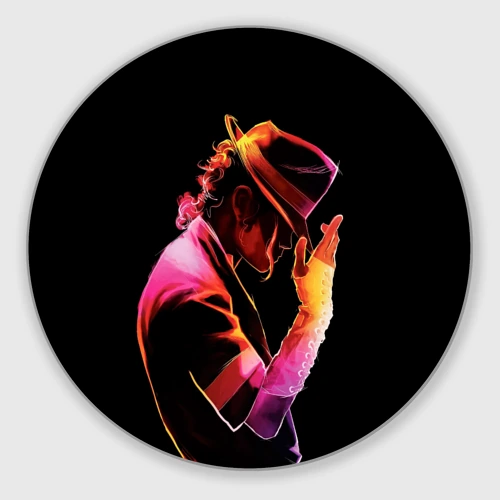 Круглый коврик для мышки Michael Jackson in the hat