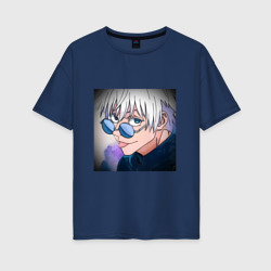 Женская футболка хлопок Oversize Годжо
