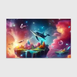 Бумага для упаковки 3D Космический кит - нейросеть