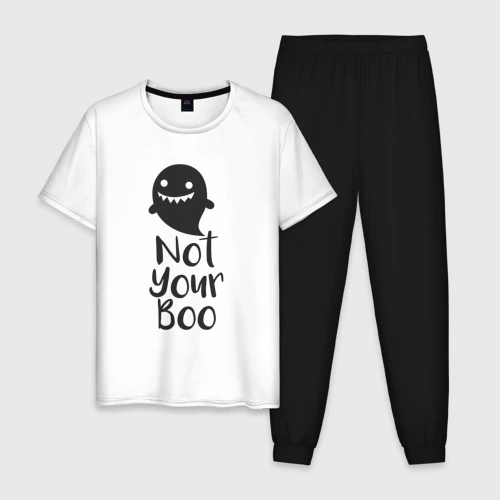 Мужская пижама с белой футболкой хлопок Not your boo