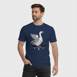 Мужская футболка хлопок Гусь скейтер - фото 2