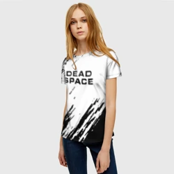 Женская футболка 3D Dead space чёрные краски - фото 2