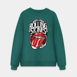 Мужской свитшот oversize без начеса хлопок Rolling Stones - tongue