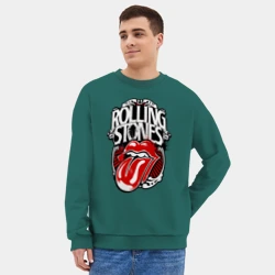 Мужской свитшот oversize без начеса хлопок Rolling Stones - tongue - фото 2