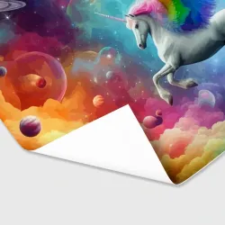 Бумага для упаковки 3D Космический крылатый единорог - нейросеть - фото 2